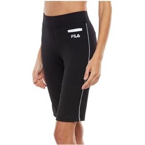 Fila Black bermuda athletic gym Shorts with White Trim
